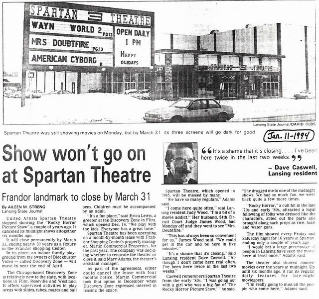 Spartan Twin Theatre - Jan 1994 Article (newer photo)
